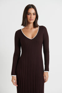 Margo Midi Dress Dark Choc