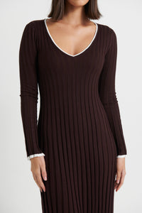 Margo Midi Dress Dark Choc