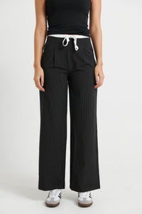 Lyric Pant Black Pinstripe