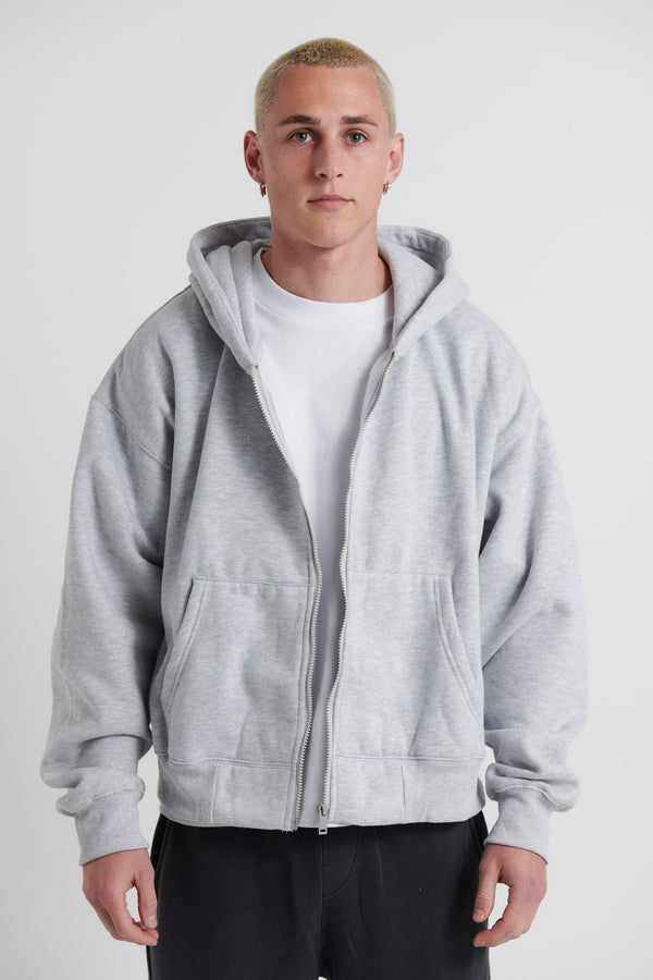 Roman Zip Hoodie Grey