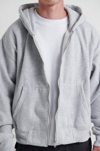 Roman Zip Hoodie Grey