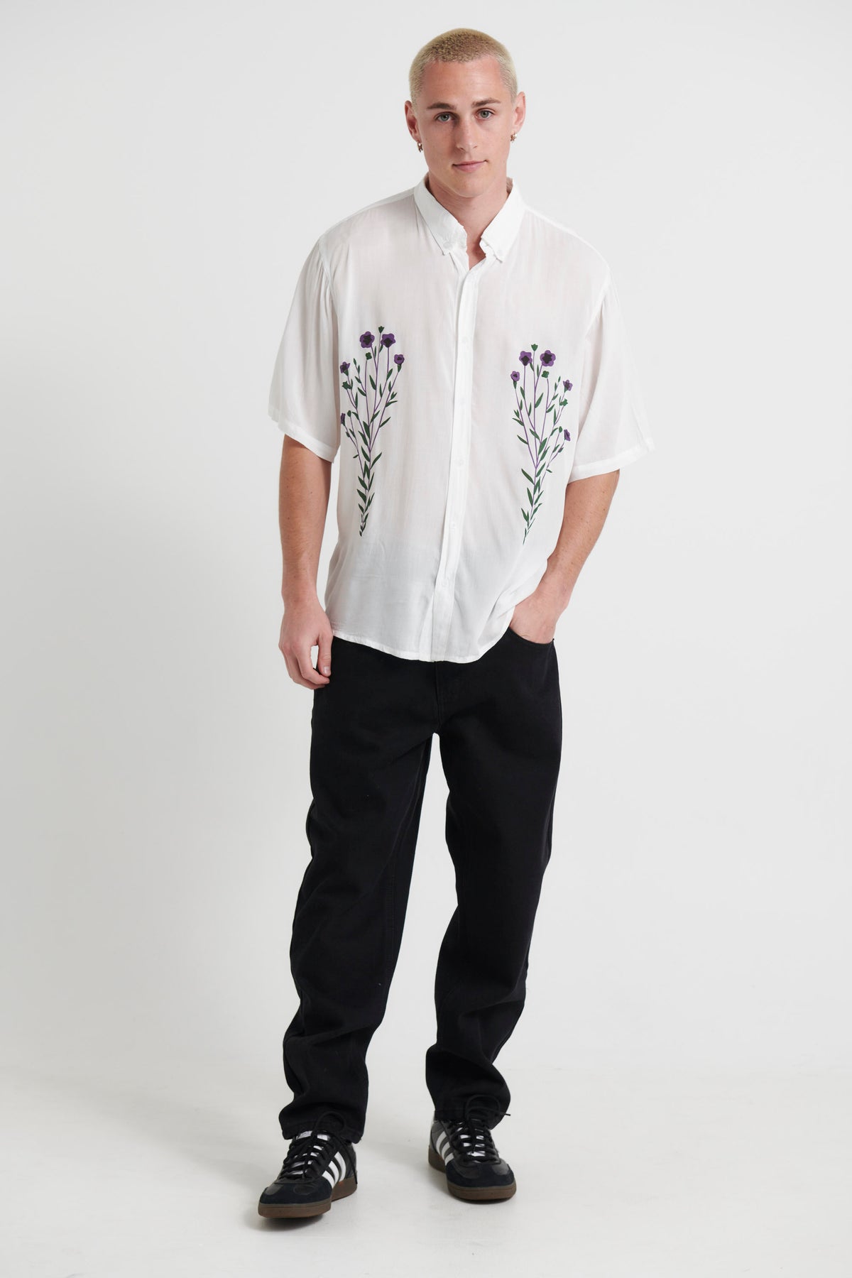 Jack Boating Shirt Purple Flower - FINAL SALE