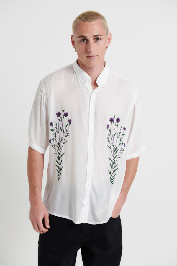 Jack Boating Shirt Purple Flower - FINAL SALE