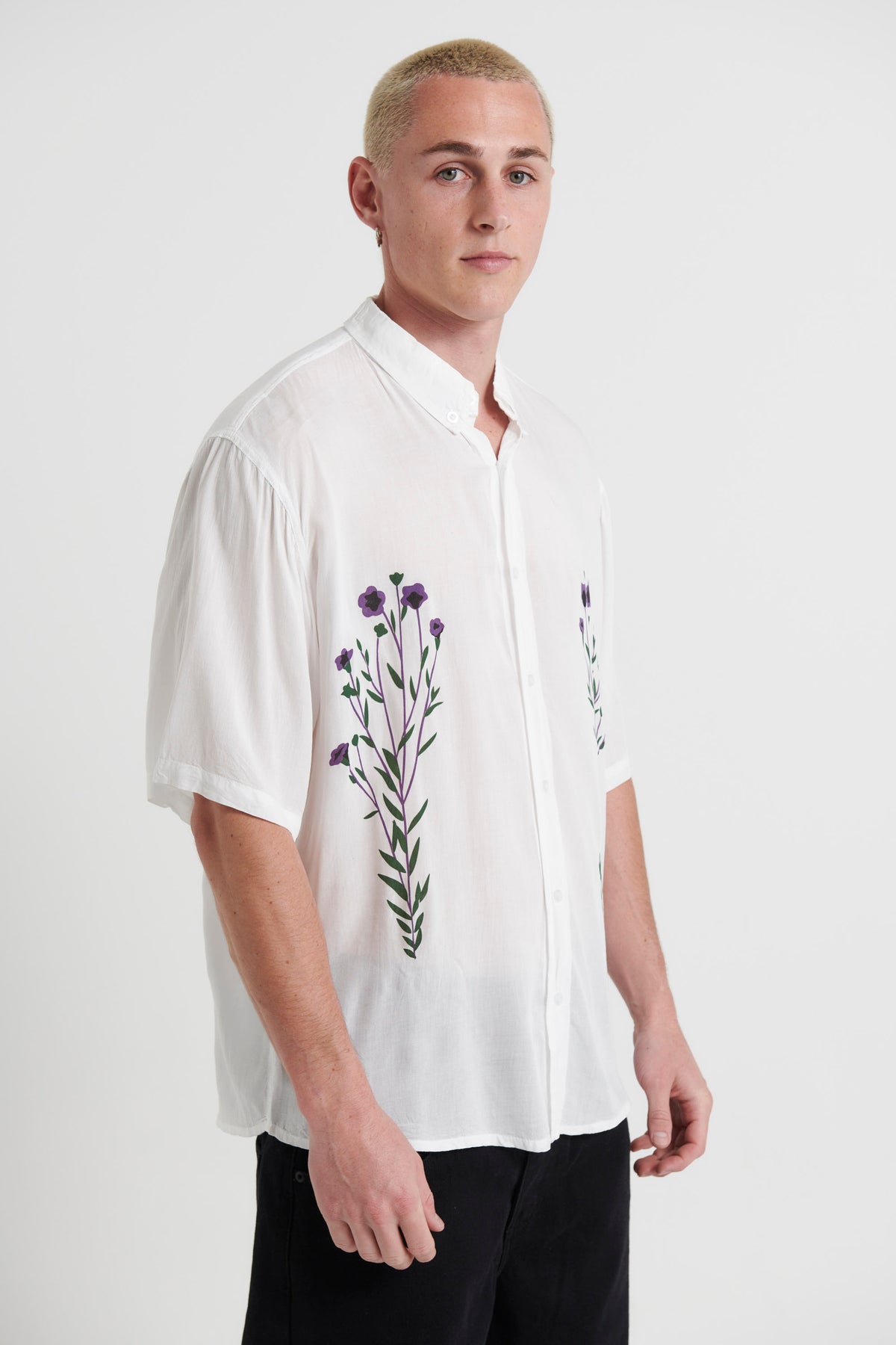 Jack Boating Shirt Purple Flower - FINAL SALE