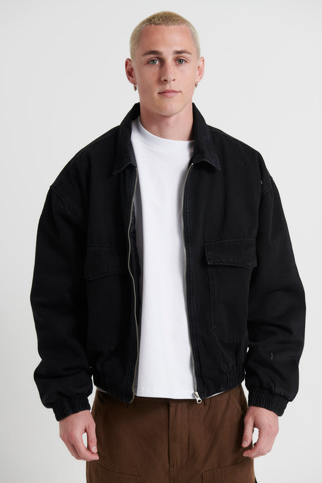 Tom Denim Zip Bomber Black