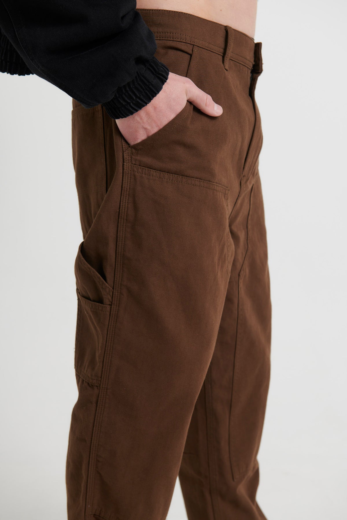 Loose Fit Panel Pant Choc