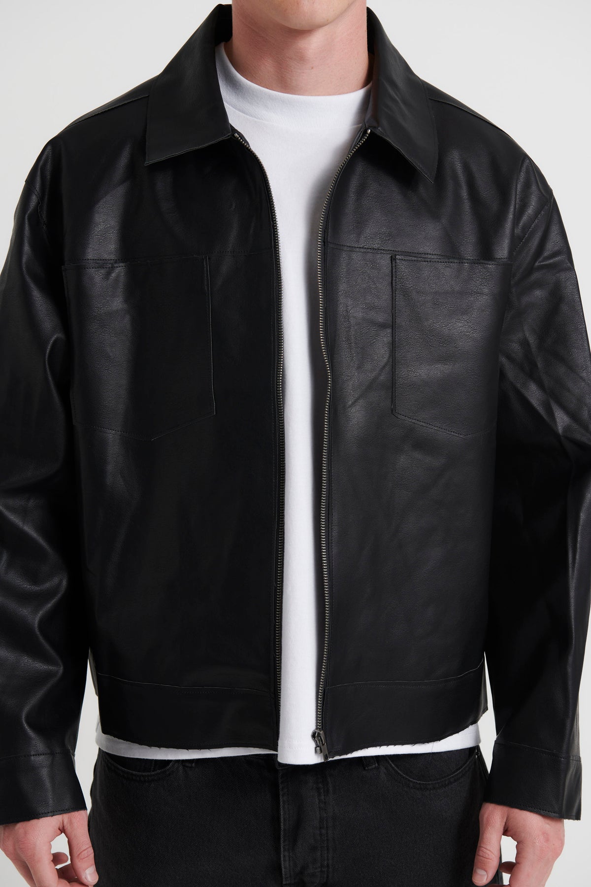 Vegan Leather Jacket Black - FINAL SALE