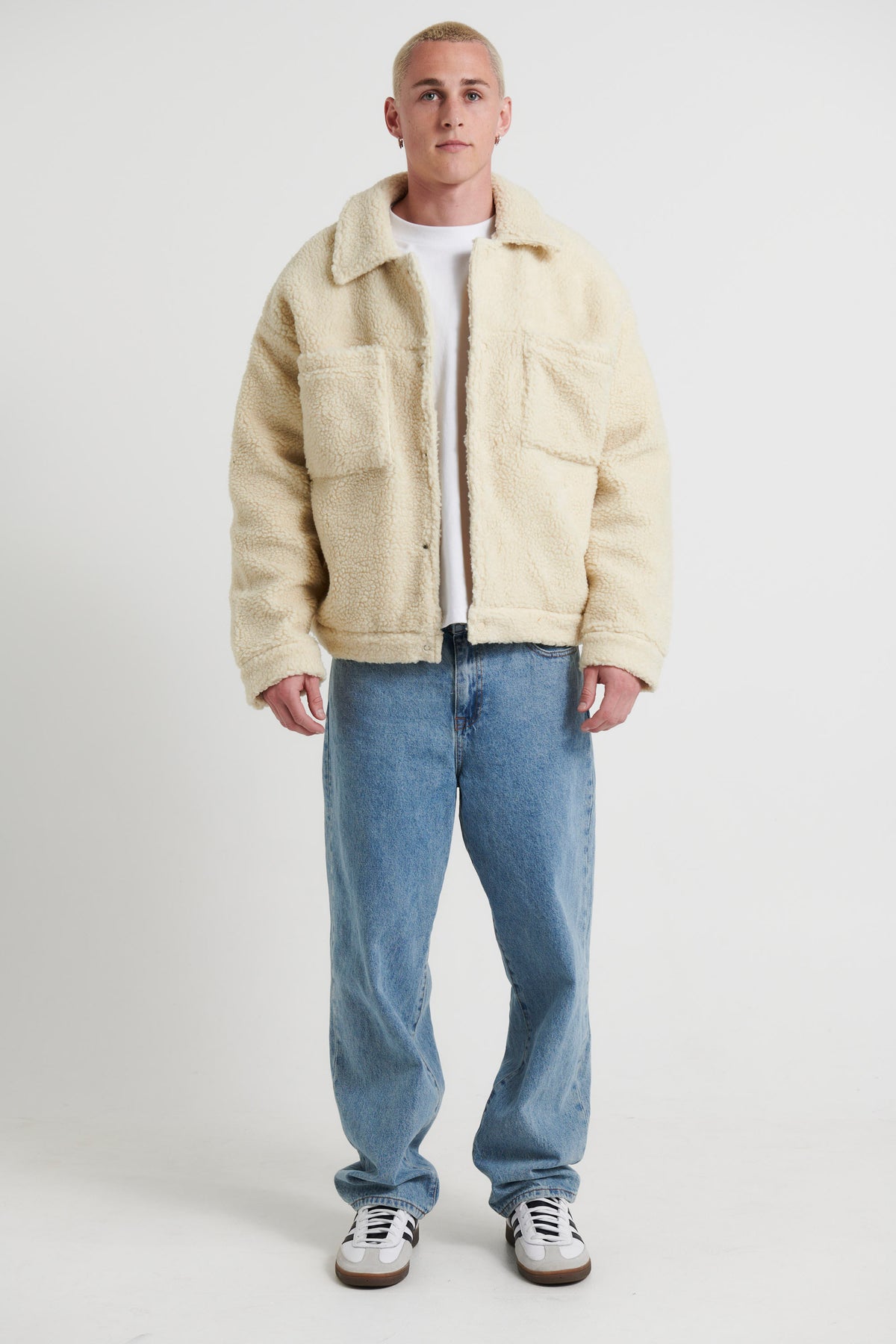 Borg Trucker Jacket Ivory