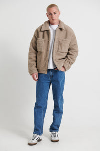 Borg Trucker Jacket Natural