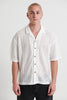 Raf Cropped Shirt Ivory Cross Stitch - FINAL SALE