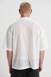 Raf Cropped Shirt Ivory Cross Stitch - FINAL SALE