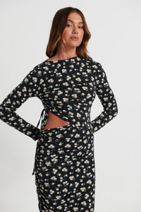 Florence Dress Black Floral - FINAL SALE