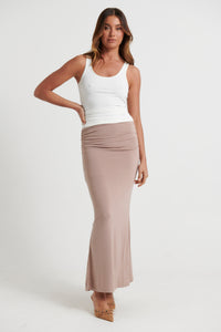 Porsha Maxi Skirt Mushroom - FINAL SALE