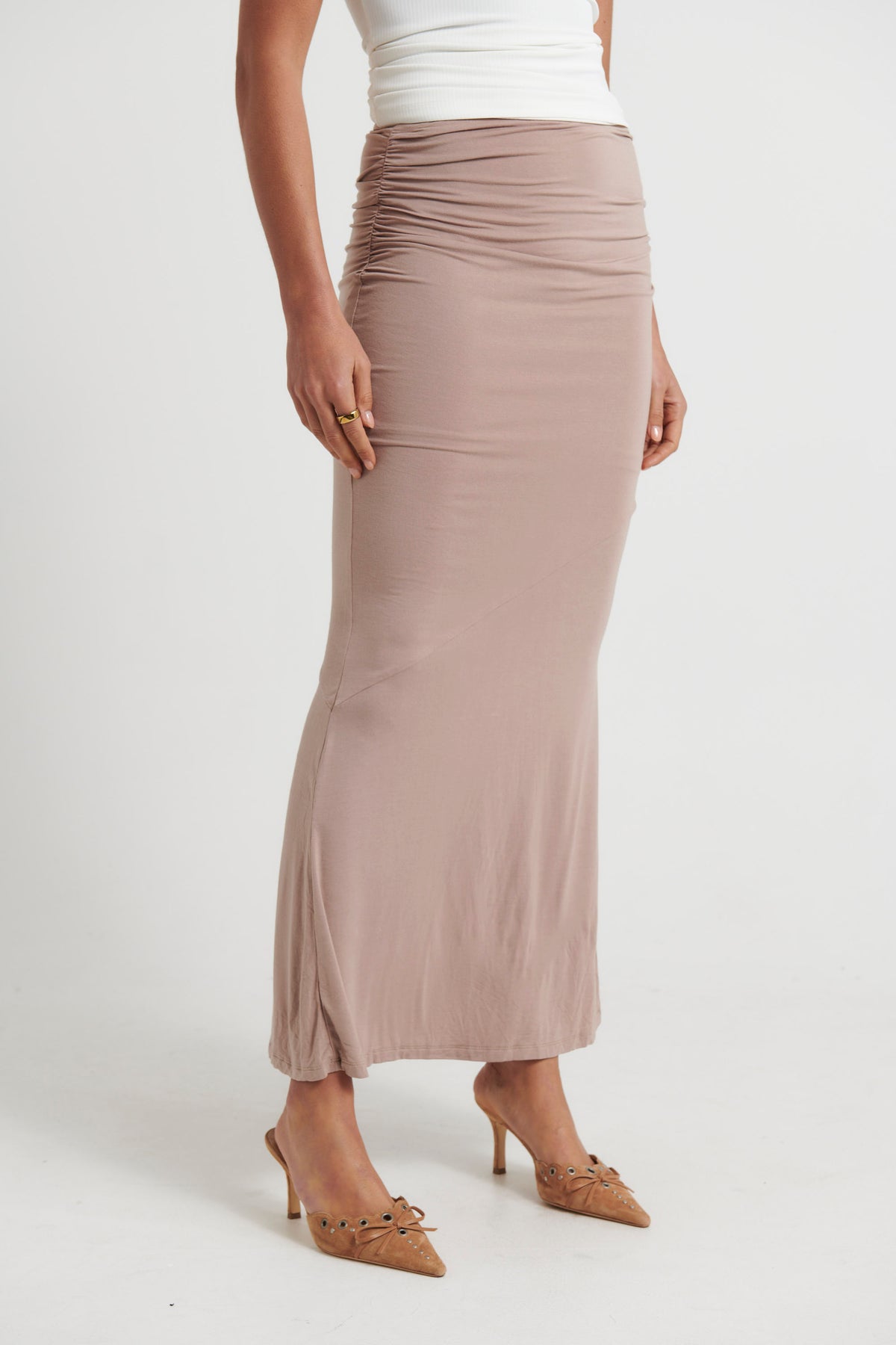 Porsha Maxi Skirt Mushroom - FINAL SALE