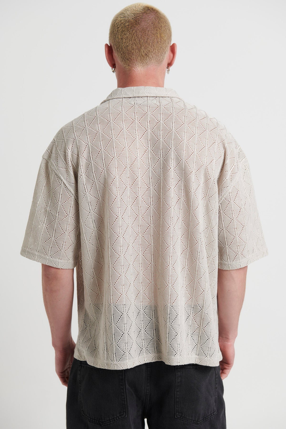 Raf Cropped Shirt Grey Cross Stitch - FINAL SALE