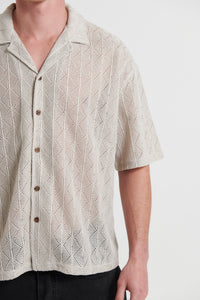 Raf Cropped Shirt Grey Cross Stitch - FINAL SALE