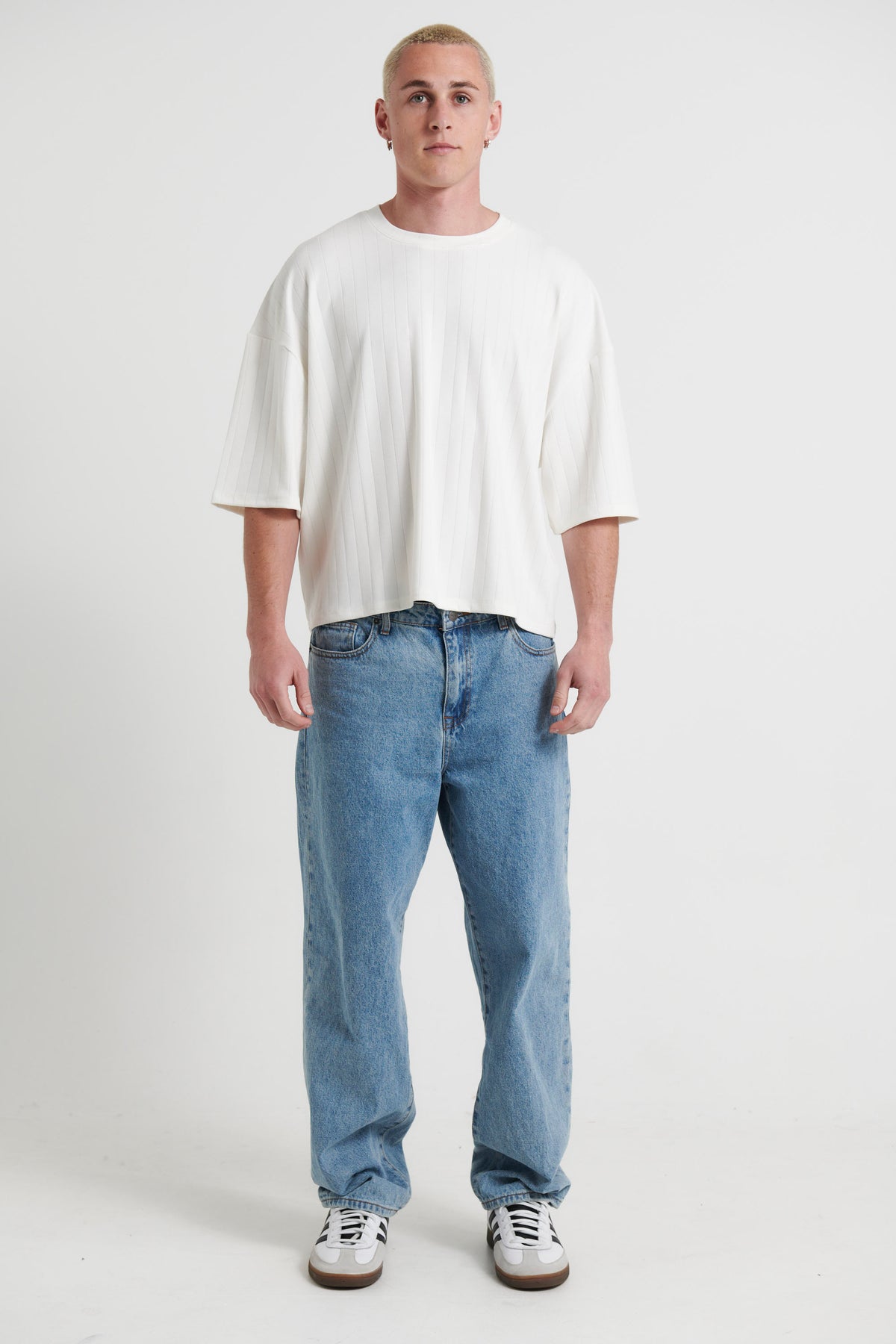 Crop Box Tee Thick Rib Ivory