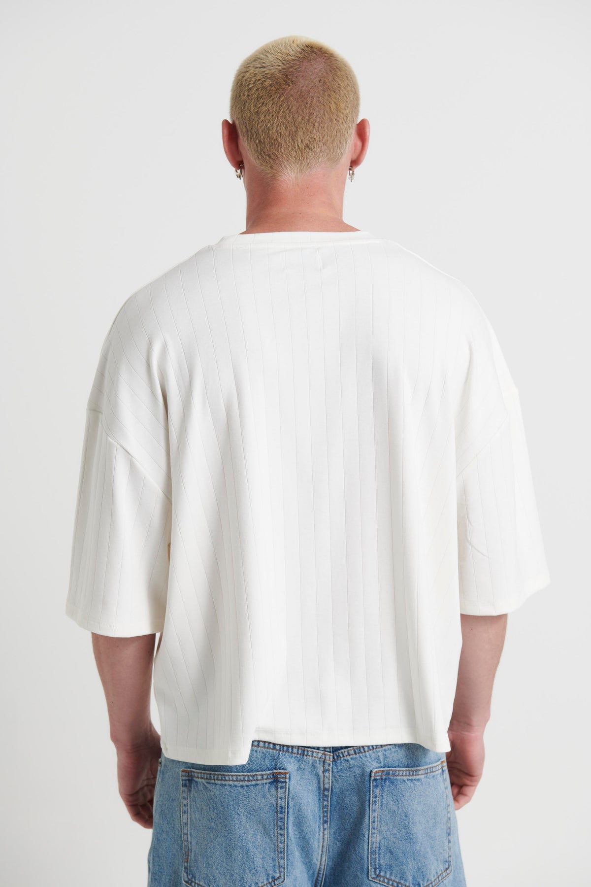 Crop Box Tee Thick Rib Ivory