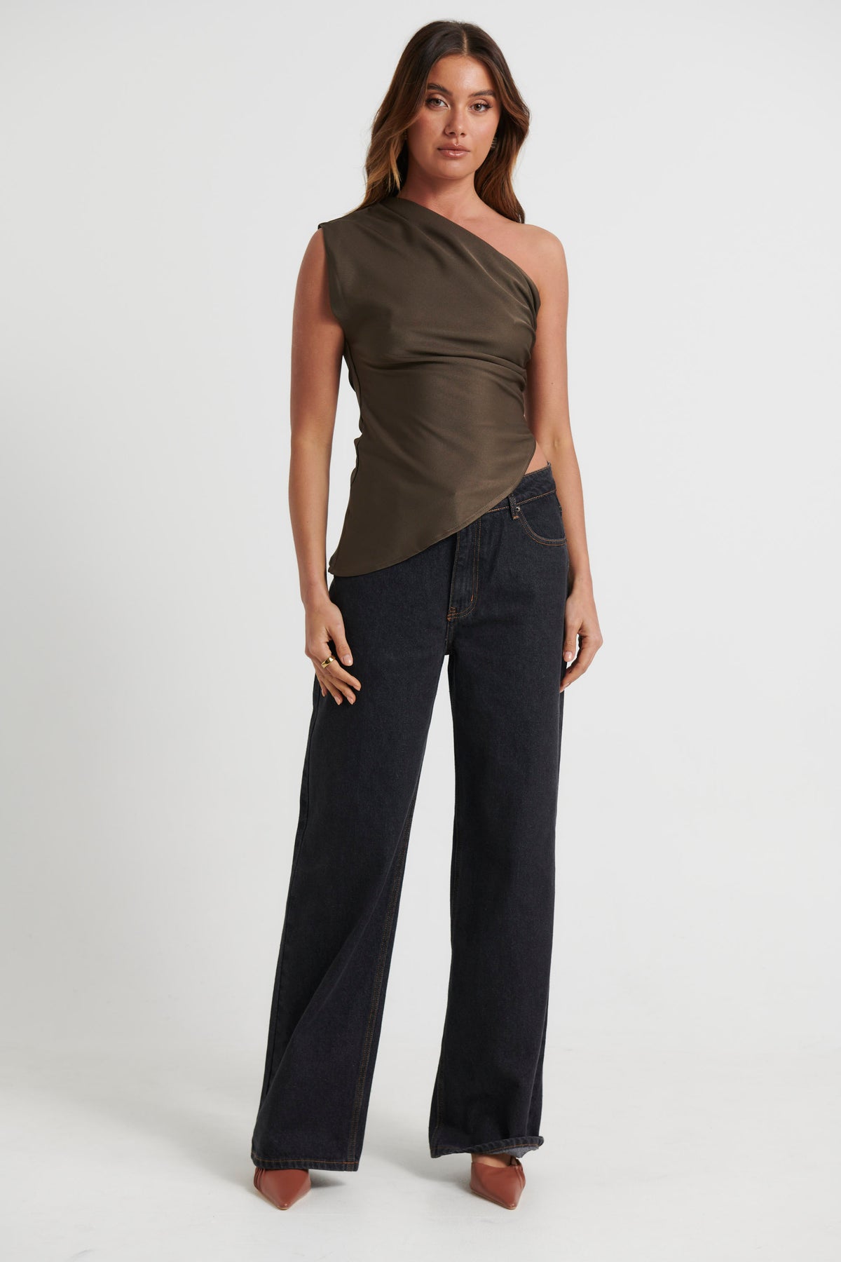 Gracie Draped Top Choc