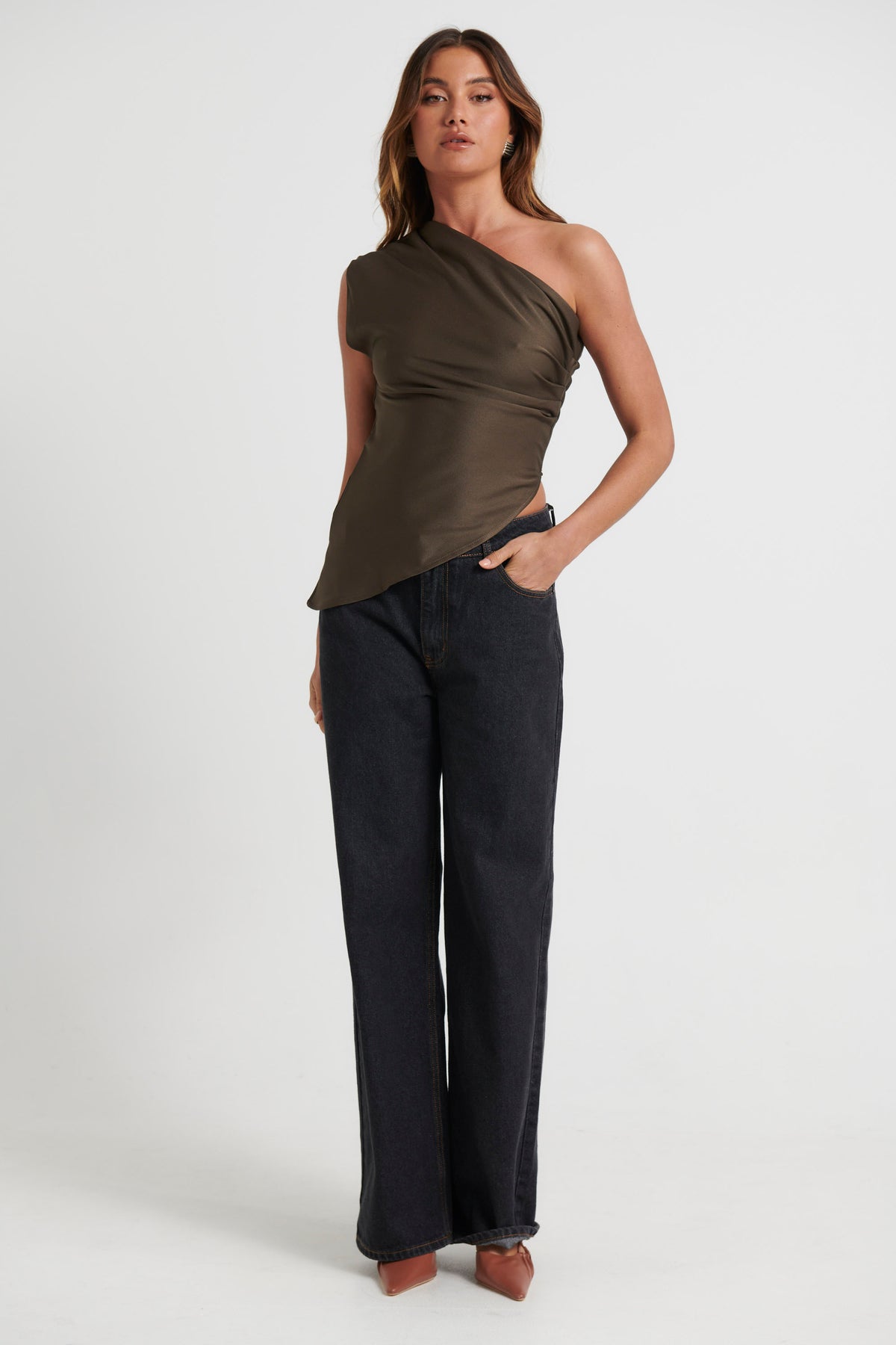 Gracie Draped Top Choc