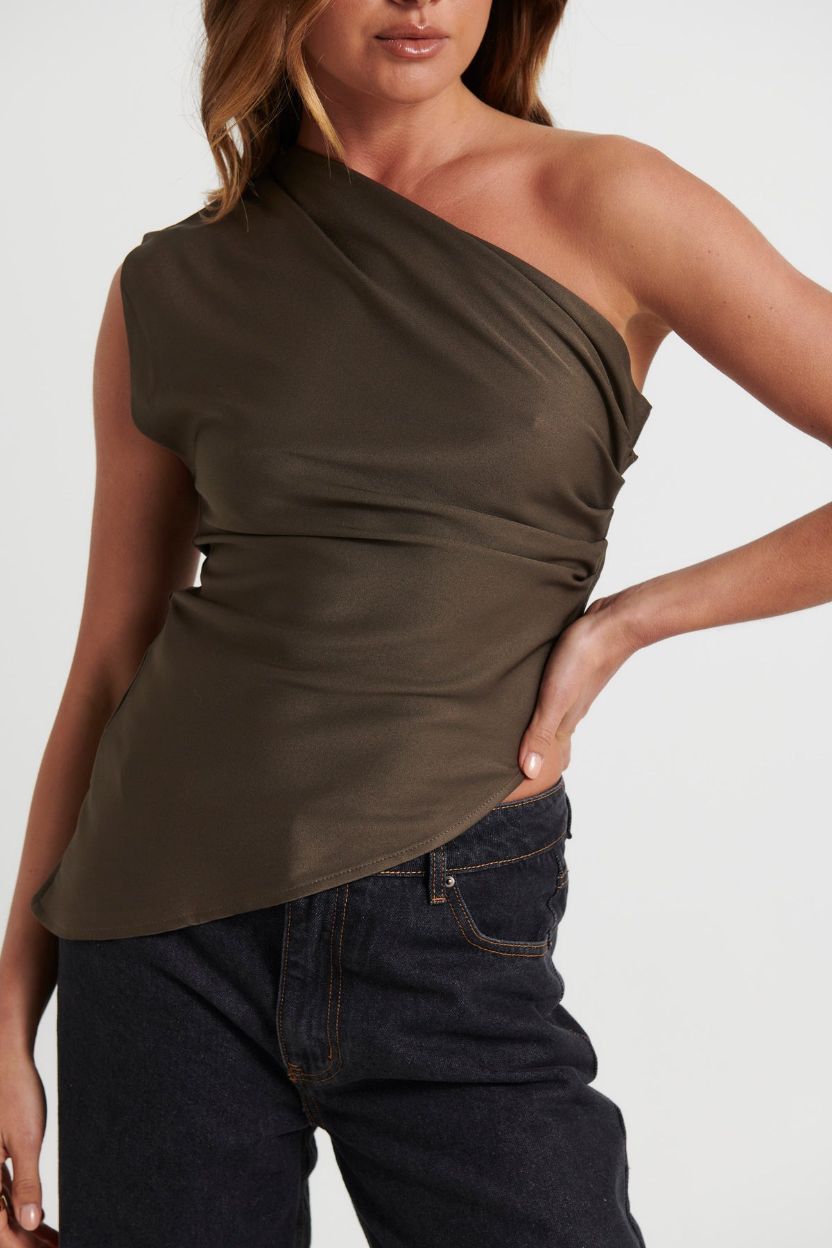 Gracie Draped Top Choc