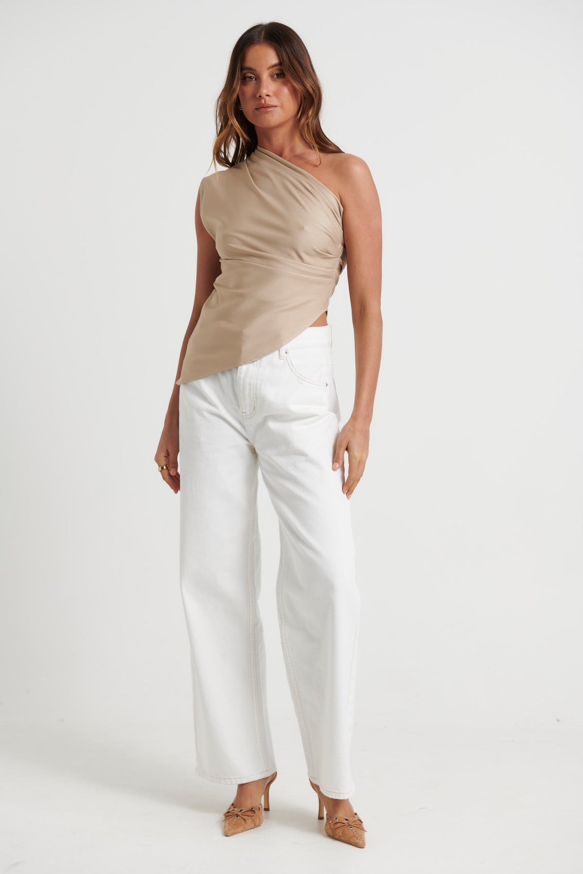 Gracie Draped Top Sand