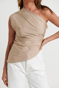 Gracie Draped Top Sand