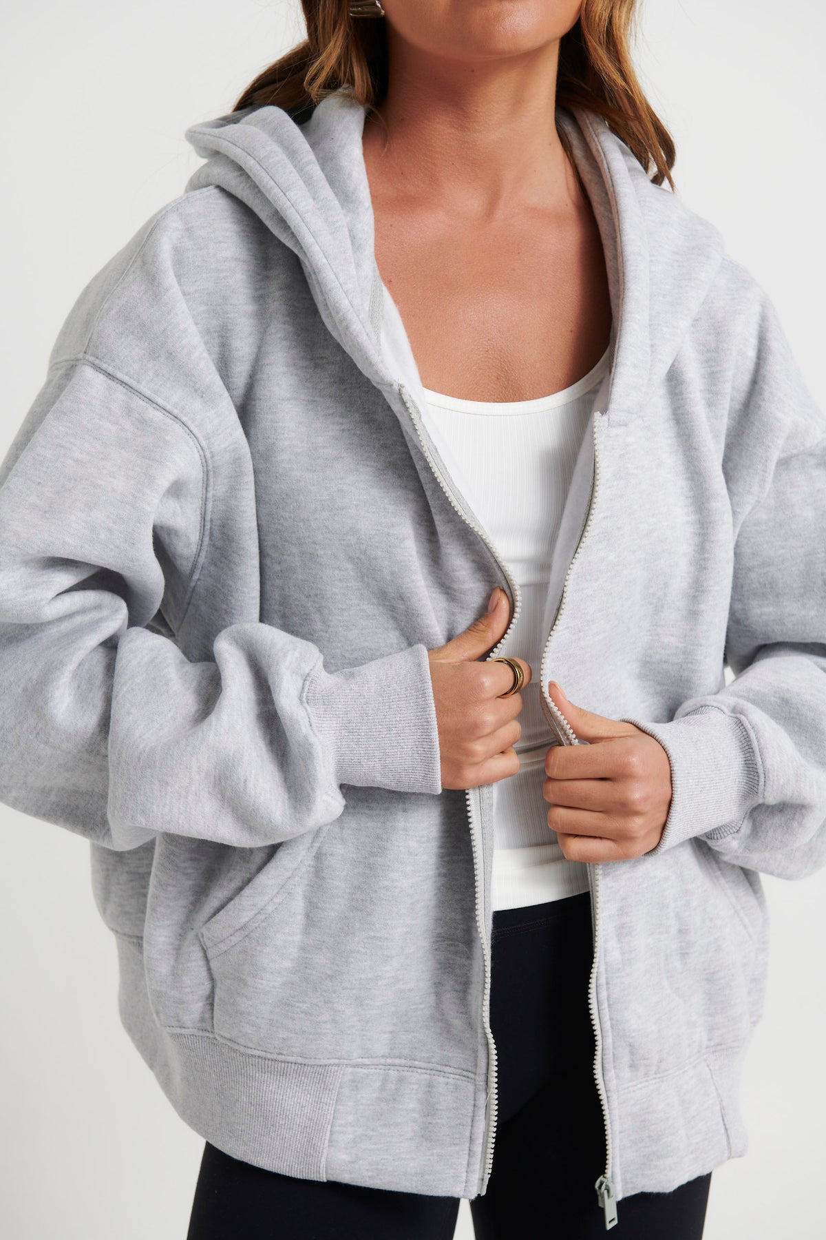 Unisex Roman Zip Hoodie Grey