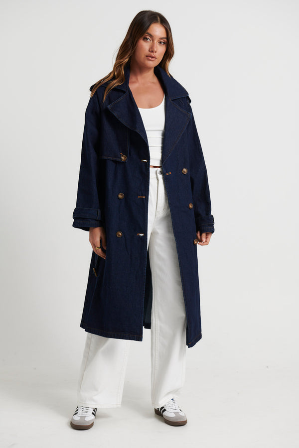 Ashley Denim Trench Indigo