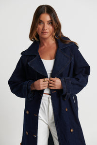 Ashley Denim Trench Indigo