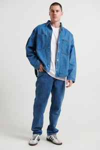 Drop Denim Shoulder Shirt Ocean