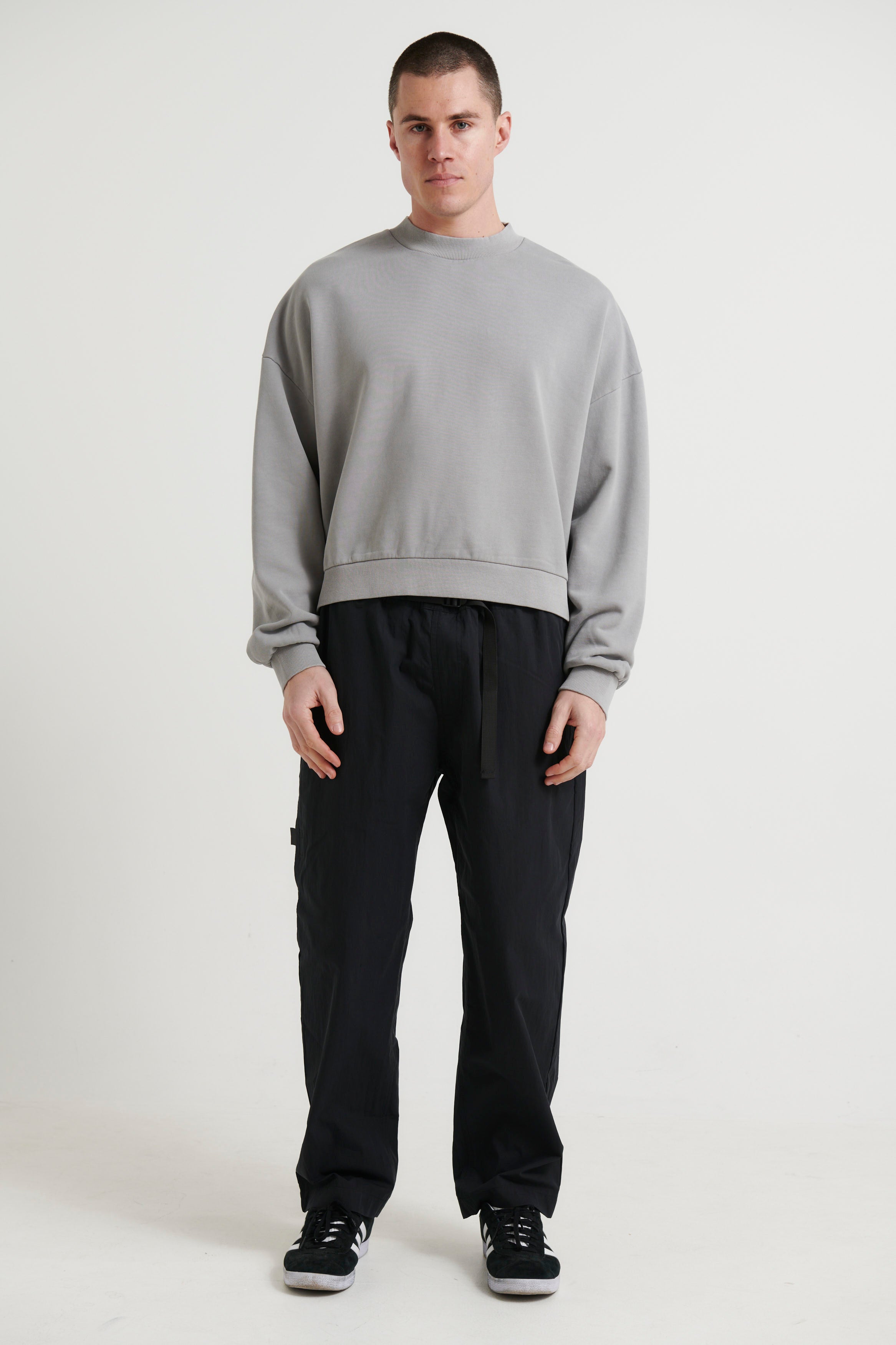 Baxter Crop Box Sweater Grey - FINAL SALE