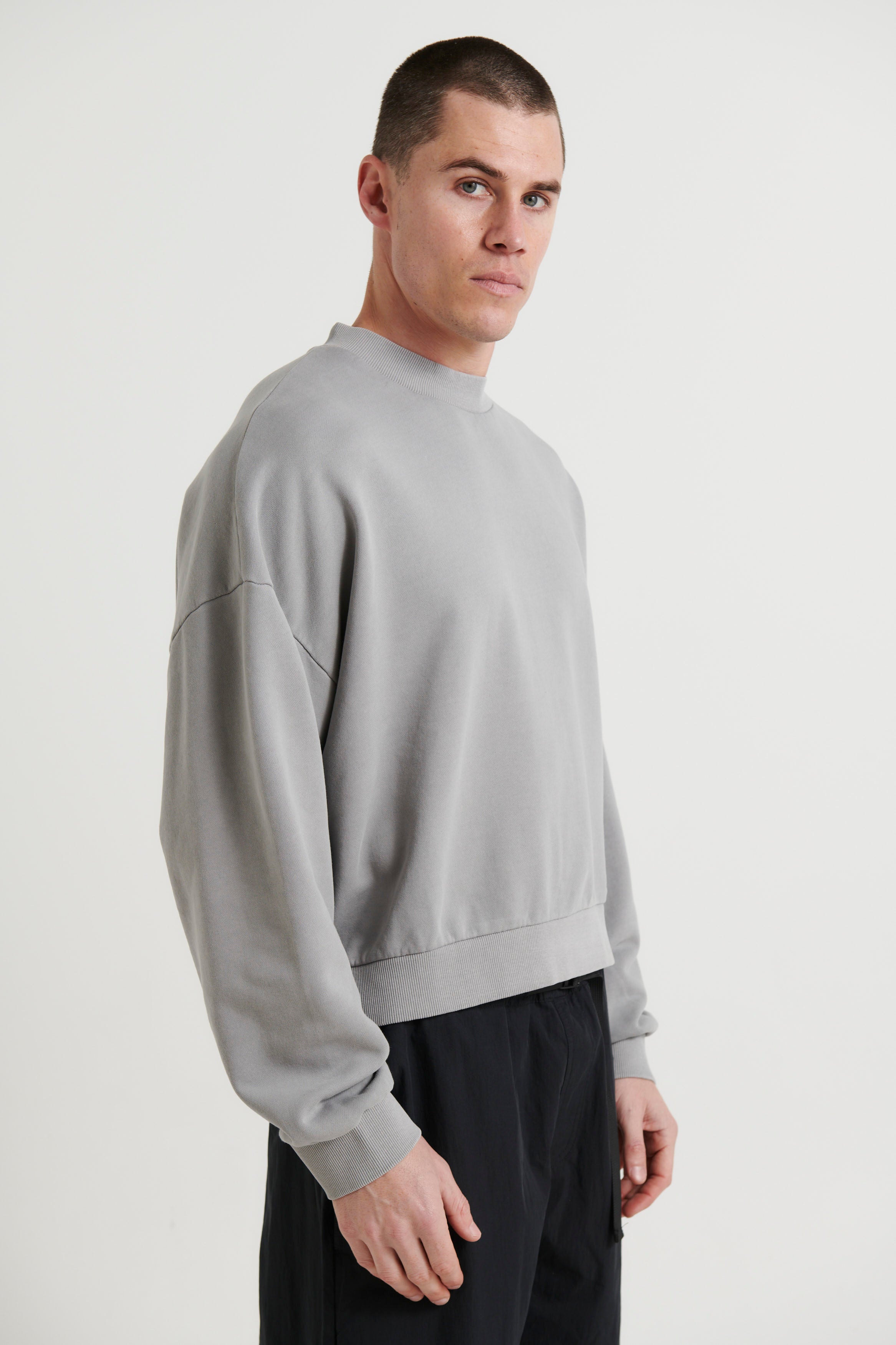 Baxter Crop Box Sweater Grey - FINAL SALE