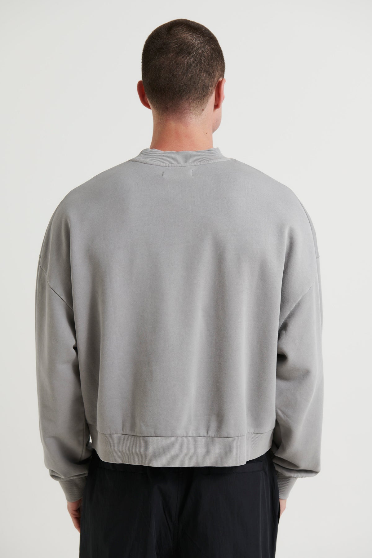 Baxter Crop Box Sweater Grey