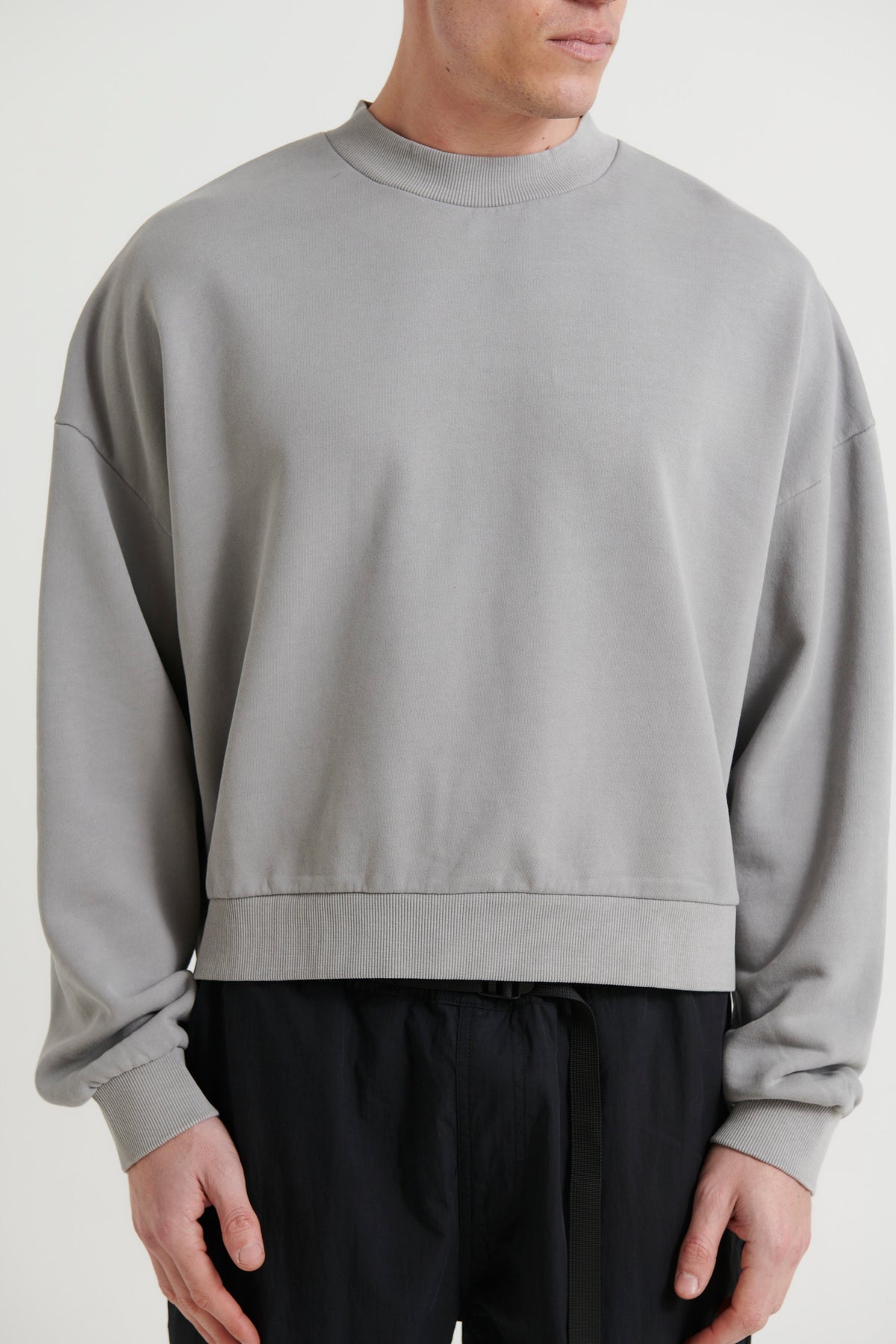 Baxter Crop Box Sweater Grey