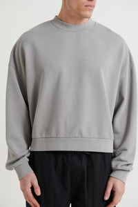 Baxter Crop Box Sweater Grey