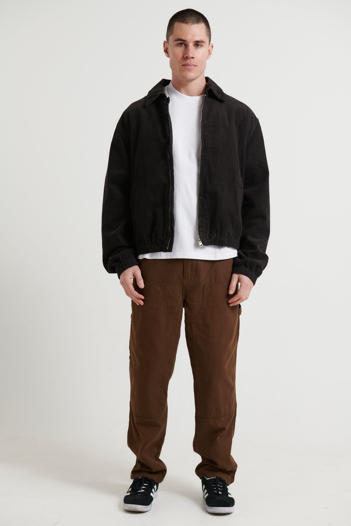 Collar Cord Bomber Charcoal