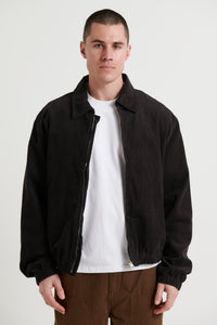 Collar Cord Bomber Charcoal