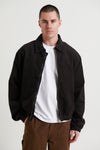 Collar Cord Bomber Charcoal