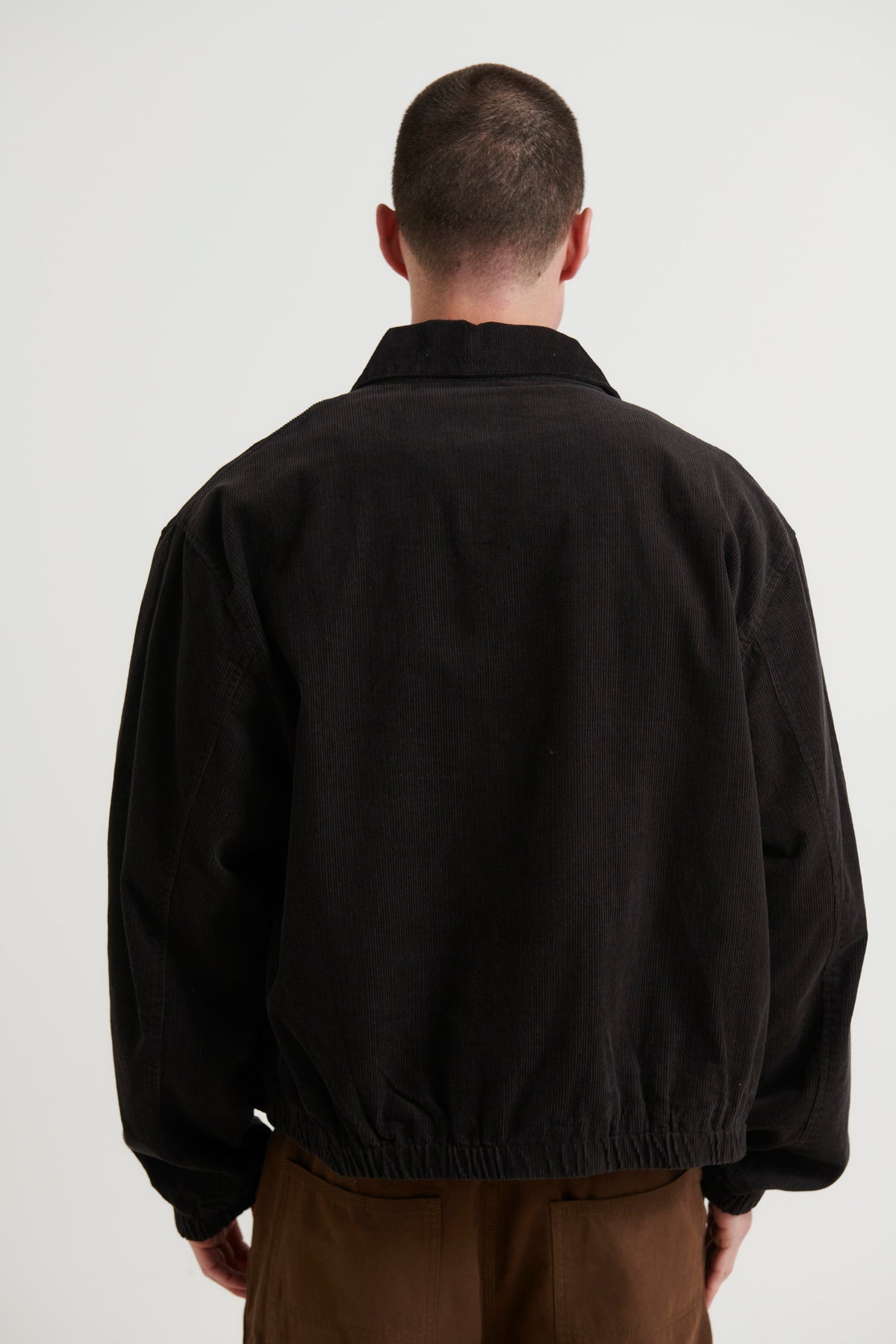 Collar Cord Bomber Charcoal