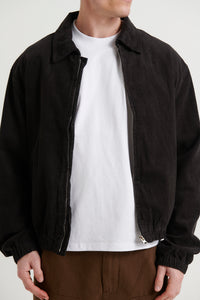 Collar Cord Bomber Charcoal