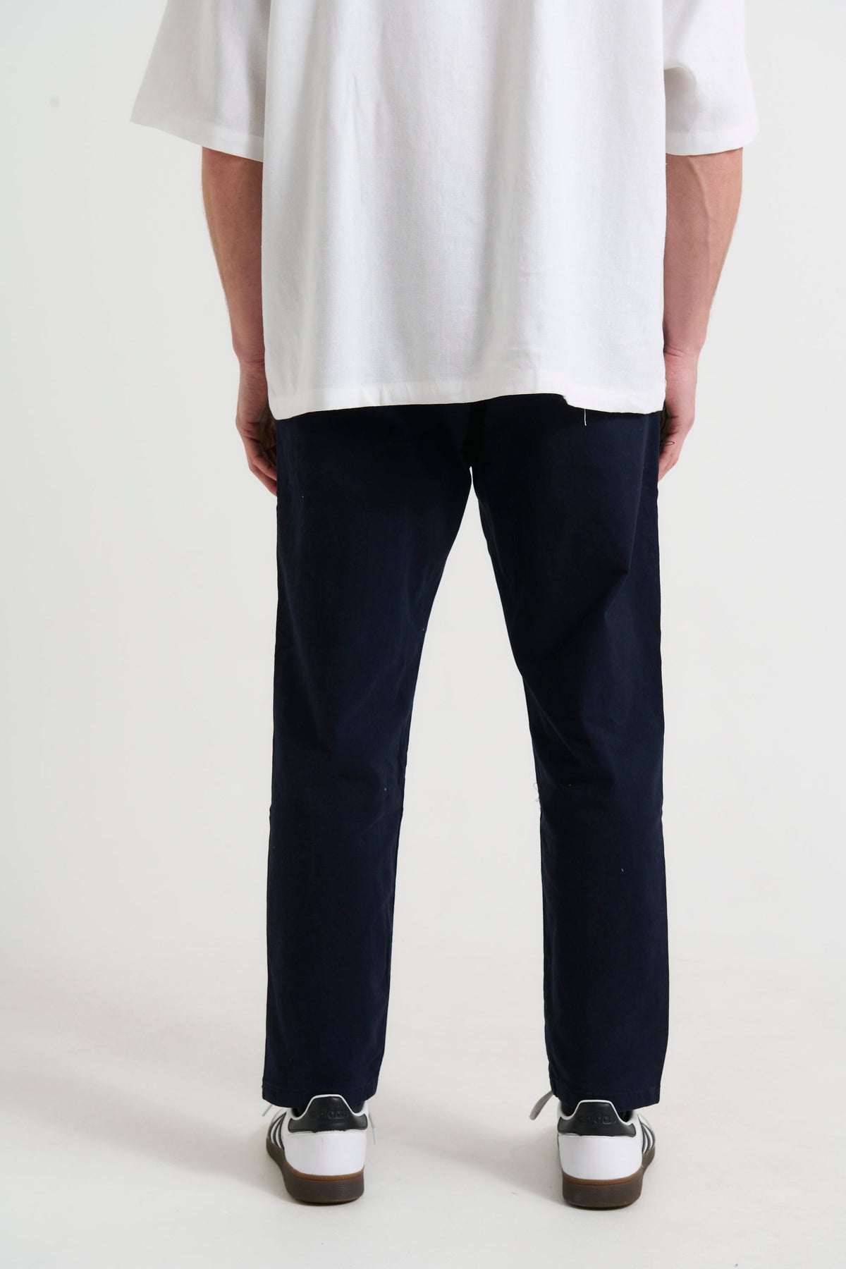 NTH Cropped Pleat Pant Navy