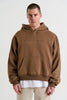 Panel Drop Sleeve Heavyweight Hoodie Choc - FINAL SALE