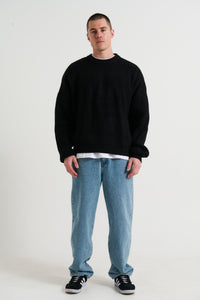 Drop Sleeve Heavy Knit Black