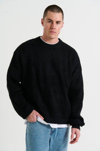 Drop Sleeve Heavy Knit Black