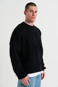 Drop Sleeve Heavy Knit Black