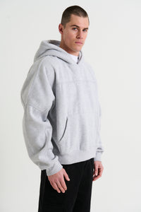 Panel Drop Sleeve Heavyweight Hoodie Grey - FINAL SALE