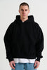 Roman Cropped Drop Hoodie Black