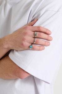 NTH Turquoise Stone Ring Pack Silver