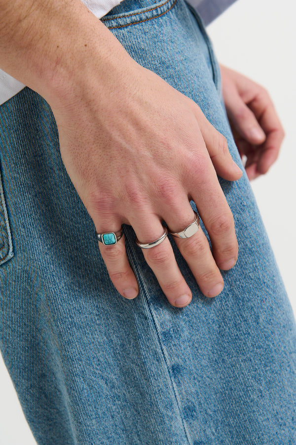 NTH Turquoise Stone Ring Pack Silver